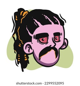 zombie cartoon character on vector art style