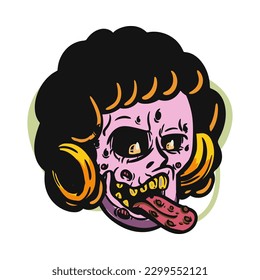 zombie cartoon character on vector art style