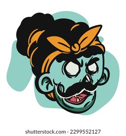zombie cartoon character on vector art style