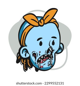zombie cartoon character on vector art style