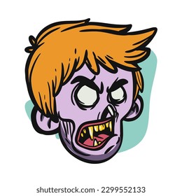 zombie cartoon character on vector art style