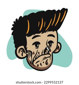 zombie cartoon character on vector art style