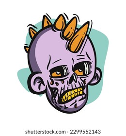 zombie cartoon character on vector art style