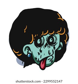 zombie cartoon character on vector art style