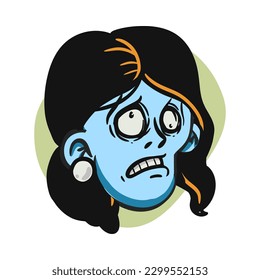 zombie cartoon character on vector art style