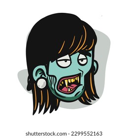 zombie cartoon character on vector art style