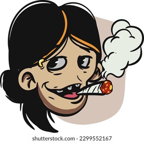 zombie cartoon character on vector art style