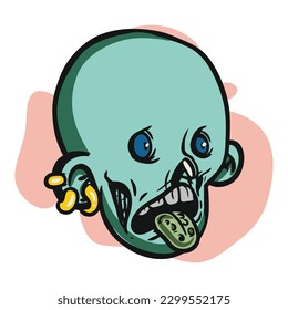 zombie cartoon character on vector art style