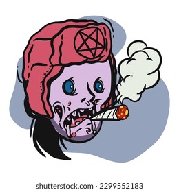 zombie cartoon character on vector art style