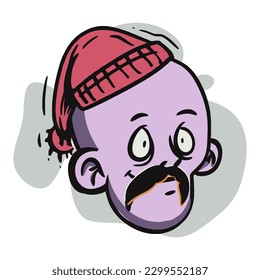 zombie cartoon character on vector art style