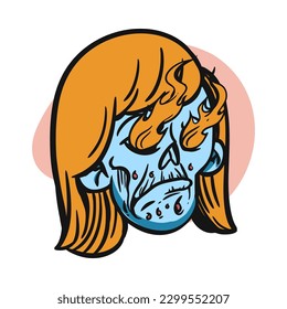 zombie cartoon character on vector art style