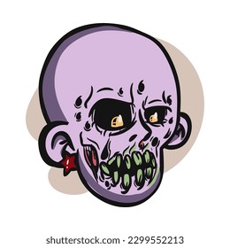 zombie cartoon character on vector art style