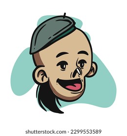 zombie cartoon character on vector art style