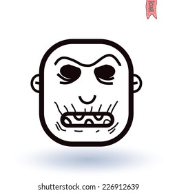 zombie cartoon character, vector illustration.