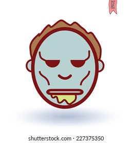 zombie cartoon character, vector illustration.