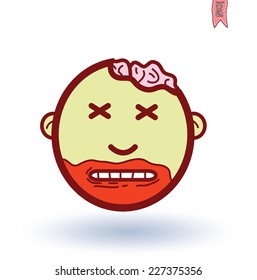 zombie cartoon character, vector illustration.