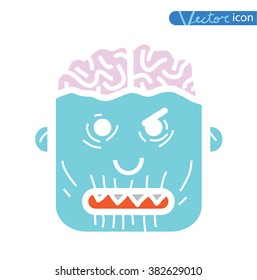 zombie cartoon character, vector illustration.