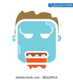 zombie cartoon character, vector illustration.