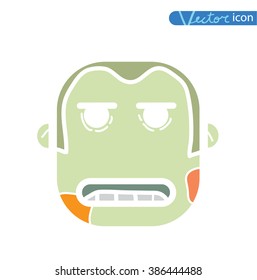   zombie cartoon character, vector illustration.