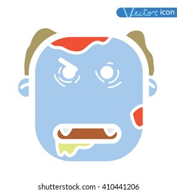   zombie cartoon character, vector illustration.