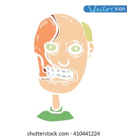   zombie cartoon character, vector illustration.