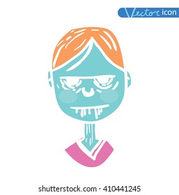   zombie cartoon character, vector illustration.