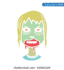   zombie cartoon character, vector illustration.