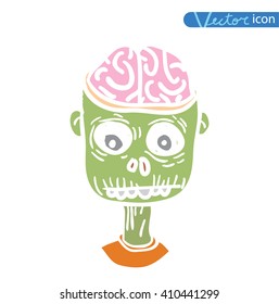  zombie cartoon character, vector illustration.