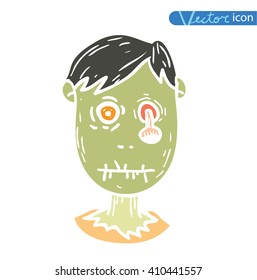   zombie cartoon character, vector illustration.