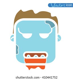   zombie cartoon character, vector illustration.