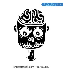   zombie cartoon character, vector illustration.
