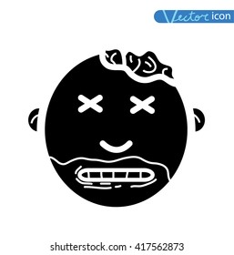   zombie cartoon character, vector illustration.