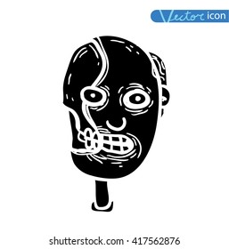   zombie cartoon character, vector illustration.