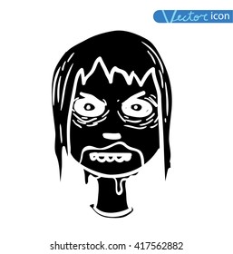  zombie cartoon character, vector illustration.