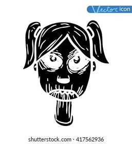   zombie cartoon character, vector illustration.