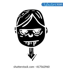   zombie cartoon character, vector illustration.