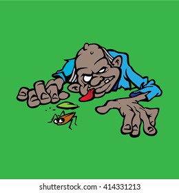 A Zombie Cartoon Characters in Vector illustration format
