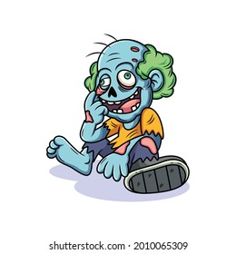 Zombie cartoon with cute pose