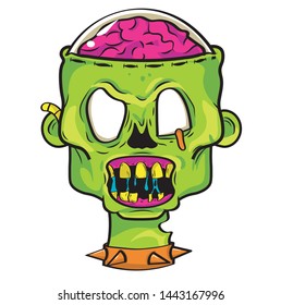 Zombie Cartoon Illustration in Neon Colors