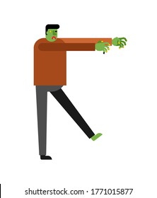 Zombie cartoon isolated. Green dead man vector illustration