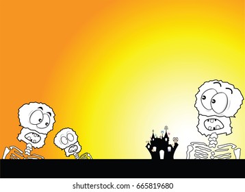 Zombie cartoon on background and in vector