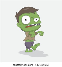 Zombie cartoon on white background , happy halloween day vector design.