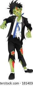 Zombie cartoon on a white background