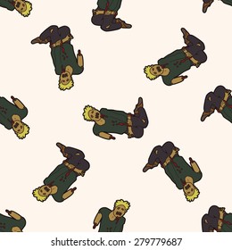 zombie , cartoon seamless pattern background