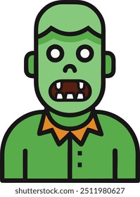Un Vector de dibujos animados zombie para Halloween