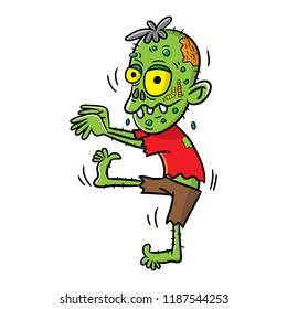 zombie cartoon vector, halloween character, costume party