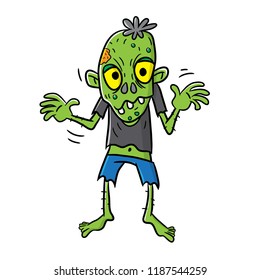 zombie cartoon vector, halloween character, costume party
