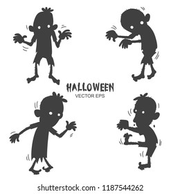 zombie cartoon vector, halloween character, costume party