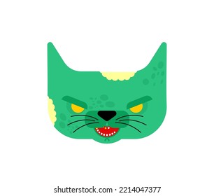 Zombie Cat Isolated. Zombi Pet. Vector Illustration