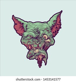 Zombie Cat Vector Design Logo